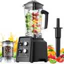 Blender with Self-Cleaning & 20oz Grinder - 1400W Countertop Blender for Smoothies, 68oz Dishwasher Safe Jar, Crushes Ice & Frozen Fruits, Multi Speeds & Pulse, Black