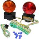 Magnetic Tow Lights | Red & Amber Double-Sided | DOT Approved | 20-Foot Wiring Harness | Scratch-Resistant | Powered by Accessory Outlet