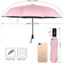 Shinok Travel Umbrella Compact Folding Sun Umbrellas Lighweight Auto Open Close for Women Parasol (Pink)