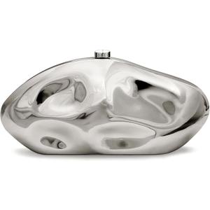 Acrylic Clutch Purse for Women Evening Bag, Irregular Shell Acrylic Purse Box Clutch with Chain for Party Wedding Prom (Silver)