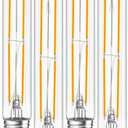 Tubular Light Bulb 7.3 Inch Dimmable T10 LED Bulb E26 6W 60 Watts Edison Bulbs 2700K Solf White,185mm Long for Wall Sconces, Pendant, Livingroom, 4-Pack