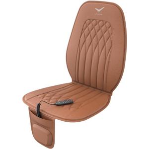 Laxon Air Massage Vehicle Seat | Car Seat Cover, Leather Cushions for Driving, Slim Comfy Design (Brown)