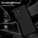 bemal for Samsung Galaxy S21 Ultra Case - Smooth Silky Liquid Silicone - Slim Fit Soft Microfiber Lining - Designed for Women and Girls - Shockproof Protective Phone Cover 6.8"- Black