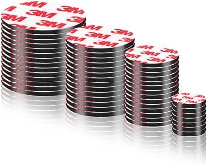 49 Pack, Adhesive Magnets Stickers Dots Big to Small (2", 1.6", 1.2", 0.8"), Round 50mm Magnets for Crafts,20mm, 30mm, 40mm, 50mm Precut Circle Magnetic Tapes Strong Sticky for DIY Projects