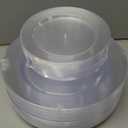 FLOWERCAT 100PCS Clear Plastic Plates - Heavy Duty Clear Disposable Plates for Fall Party/Wedding/Christmas - Include 10inch & 7inch Dinner/Dessert Plates for 50guests