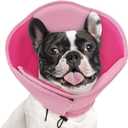 AOFITEE Dog Cone - Soft Cones Dog After Surgery, Comfy Cones for Dogs to Stop Licking, Adjustable Small Dogs Cone Collar for Wound Healing, Elizabethan Pet E-Collar, Pink Small