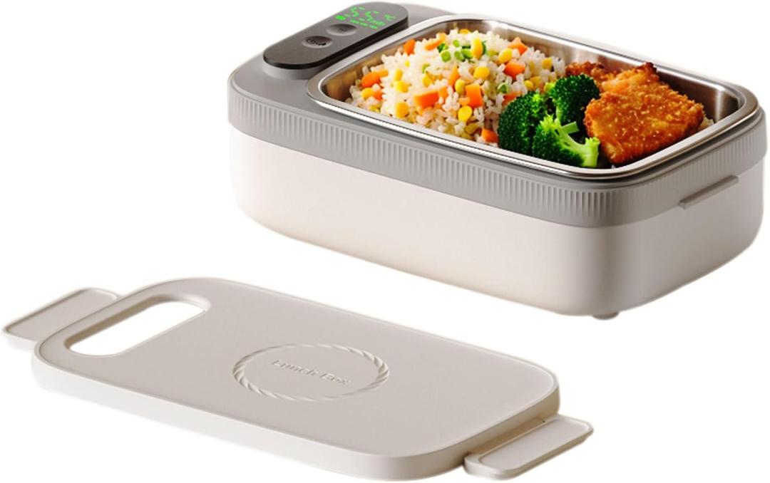 Xeamun Cordless Electric Lunch Box for Adults,1000 ml Food Container,14000mAh Rechargeable Battery,Heated Lunch Box,Portable Self-Heating Food Warmer for Car,Office,Travel,Picnic,outdoor