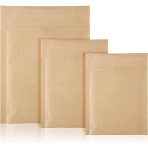 50 Pcs Kraft Bubble Mailers 3 Size Padded Envelopes Kraft Poly Mailers Bubble Lined Shipping Envelopes Mail Shipping Bags for CDs Book Business Supplies (Natural)
