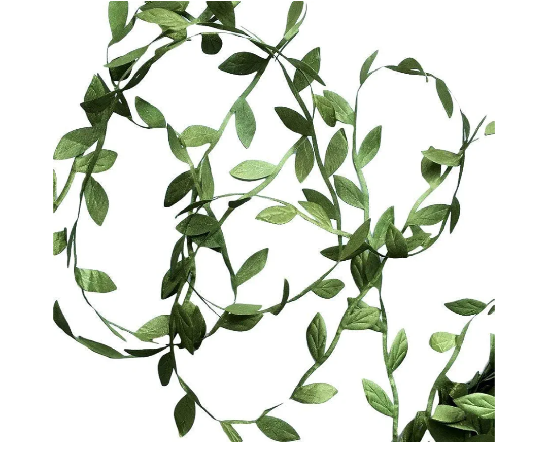 Large Leaf Trim Ribbon,Artificial Greenery Garland Vines for Baby Shower DIY Craft Wreaths Party Wedding Home Spring Decoration