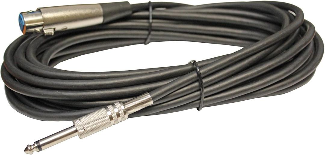 XLR to 1/4 Cable (25ft, XLR FEMALE-1/4 TS)