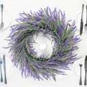 24 Inch Large Lavender Summer Wreath for Front Door, Porch, Window - Large Artificial Lavender Purple Outside Indoor Wreath for Home, Farmhouse Decor - Spring, Summer, Fall, All Seasons