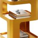 Gold Side Table,Modern end Table with Storage,Unique nightstand,Metal Bedside Tables,Accent Table for Living Room,Bedroom,Couch.no Assembly Required