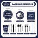 192 Pcs Cowboys Football Birthday Party Supplies Blue Cowboys American Rugby Plates and Napkins Football Theme Tableware Set for Teen Men Team Sport Birthday Party Supplies, Serves 24