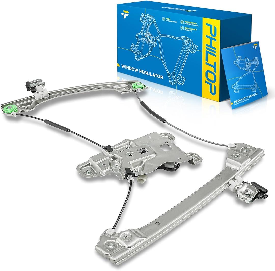 PHILTOP Front Left Driver Side Power Window Regulator and Motor Assembly Compatible with 2012-2017 Chevrolet Equinox 2012-2017 GMC Terrain Replaces 751-636