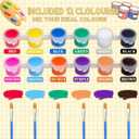 145 Pcs Mini Acrylic Paint Set for Kids, 12 Colors Washable Acrylic Paint Strip with 5 Paint Tray for Kids&Adults Craft Paint, with Mini Paint Strips for Easter Eggs Art Craft Painting Easter Gifts