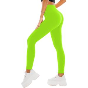 SINOPHANT High Waisted Leggings for Women - Full Length Capri Buttery Soft Yoga Pants for Workout Athletic (Large-X-Large, Neon Green)