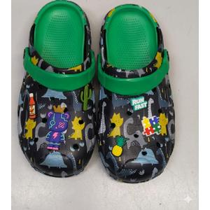 Black And Green Dinosaur Crocs Size 38