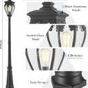 Outdoor Lamp Post Light, Lamp Posts Outdoor Lighting with Waterproof Aluminum Pole and Glass Panels, Street Lamp Light Posts for Outside Yard Garden Driveway ( 8"L x 8"W x 85.9"H)