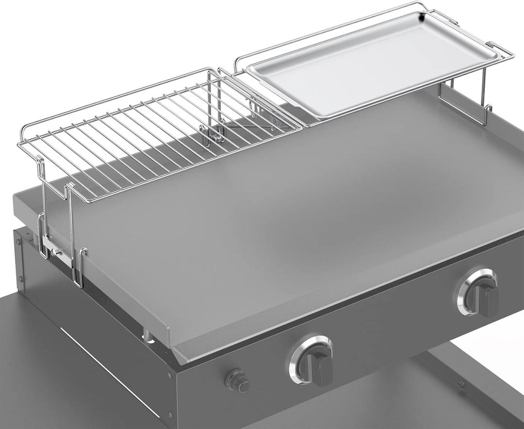 Stanbroil Griddle Warming Rack and Tray for 28" Blackstone Griddle - Foldable Cooking Grate BBQ Accessories Compatible with 28" Blackstone Griddle (Not Work with Hood)