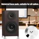 8 Pcs 25 x 4mm Universal Copper Speaker Spikes Pads Speaker Shock Base Pad Isolation Stand Feet Cone Base Mats Floor Disc(Silver)