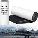 HunnmingRe 3 ft x 10 ft Boat Trailer Bunk Waterproof Carpet with Adhesive Bunk Carpet with Backside Adhesive, Black