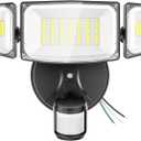 iMaihom 50W Motion Sensor Outdoor Lights, 5000LM Hardwired Motion Sensor Flood Light, Dusk to Dawn Outdoor Lighting, 6500K LED Security Light, IP65 Waterproof Motion Detector Lights for Outside, Black