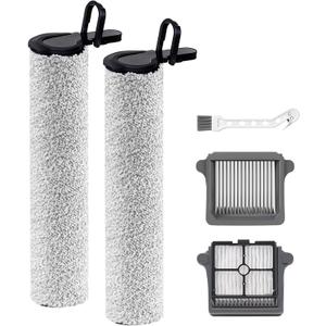 Only Floor ONE S7 Steam Roller Brush Replacement and Vacuum Filter Kit Compatible with Tineco Floor ONE S7 Steam Cordless Wet Dry Vacuum Replacement Parts, 2 Roller Brushes, 2 Filters, 1 Cleaner Brush