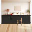 48" Tall X 135" Extra Wide Retractable Baby Gates for Large Openings, Extra Tall Dog Gates for Doorways Large Baby Gate Mesh Gate Cat Gate - Upgraded Height to Prevent Jumping Over, Black