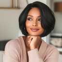 Short Bob Wig, Synthetic Hair, Black, Natural Looking Synthetic Hair Wigs for Women Female Wig Bob Hairstyles Brown Hair (Black)