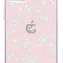 ZTOFERA for iPhone 14 Plus/15 Plus Case Glitter,Cute Clear Ribbon Bow Tie Aesthetic Phone Case,Sparkly Bling Trendy Soft Shockproof Protective Phone Cover for Women Girls,Light Pink