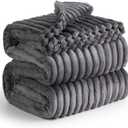 Bedsure Grey Fleece King Blanket for Couch - GentleSoft Cozy Soft Blankets for Women, Cute Small Throws for Girls, 108x90 Inches (King (108" x 90"))