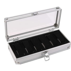 Watch Box,Watch Case,Storage Box Watch Box Watch Box for Men 6 Slot Aluminium Watch Box Watch Display Case Organizer Jewelry Storage Silver Watch Cases for Men