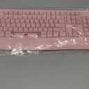 MEETION Wireless Keyboard and Mouse, Full-Sized Cordless Keyboard with Wrist Rest, 3 DPI Adjustable Mouse, Keyboard and Mouse Set with 2.4GHz USB Receiver, for PC/Computer/Laptop/Windows/Mac, Pink