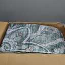 Area Rugs 9'x12' Washable Non-Slip, Floral Vintage Distress Print Pattern Medallion Carpet for Living Room Bedroom Dining Room, Dark Green Gray