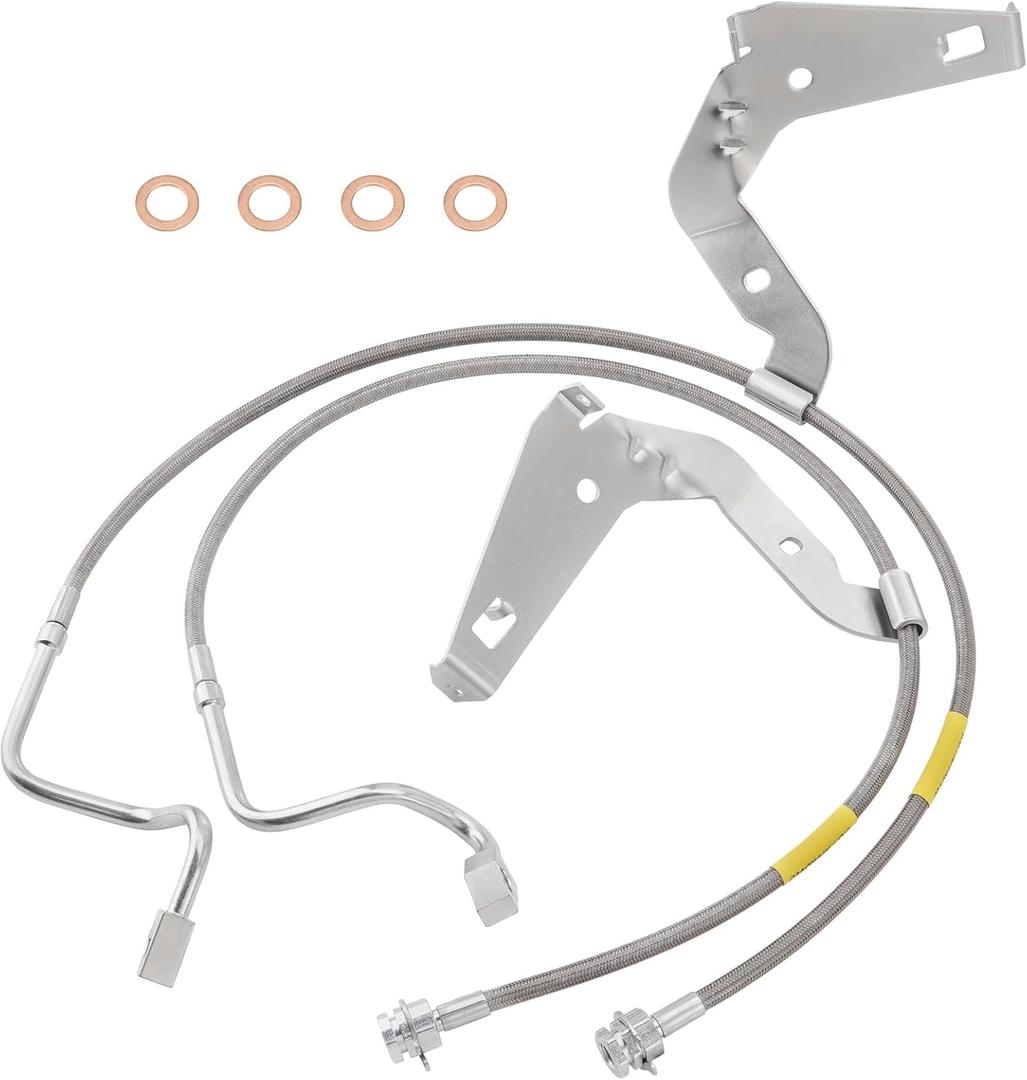 2PCS Front Brake Lines 89710, Extended Stainless Steel Brake Line Compatible with 2008-2015 Ford F250/F350 Super Duty 4-6" Suspension Lift