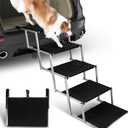 Dog Stairs for Cars,Folding Dog Steps for Large Dogs,Portable Pet Stairs for Cars,Trucks,SUV,Lightweight Pet Ramp with Non-Slip Surface Support Up to 200 lb,5 Steps
