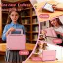 INFILAND Kids Case for iPad A16 11 Inch 2025 (11th Gen), iPad 10th Generation (10.9 Inch 2022), Durable Soft Shockproof Stand Protective Cover with Handle (Pink Purple)