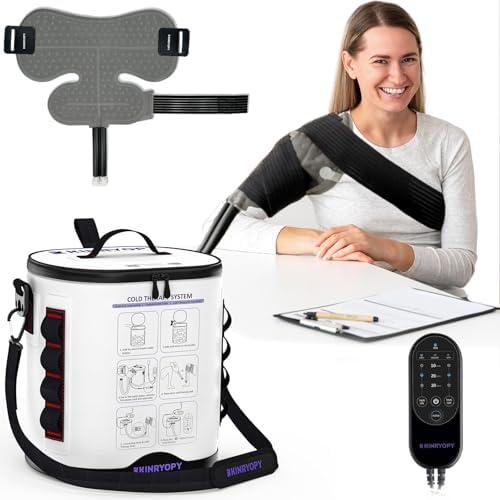 Cold Therapy Machine with Programmable Timer, Portable-Ice Machine-for-Shoulder-After-Surgery, Shoulder Replacement Recovery System, Cryotherapy Pain Relief w/Compression Pad