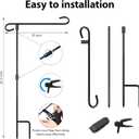 2 x Nirohee Garden Flag Stand,12x18 Garden Flag Holder Pole,Premium Metal Powder-Coated Flagpole with Anti-Wind Clip,Yard Flag Holder for Outside Outdoor Decor Decorations,Flagpole without Flags