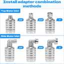 304 Stainless Steel Float Valve with 1/2", 3/4" & 1" Adapters Fully Automatic Water Level Controller for Water Tanks, Aquariums, Livestock Troughs, Pools, Distillers and Ponds