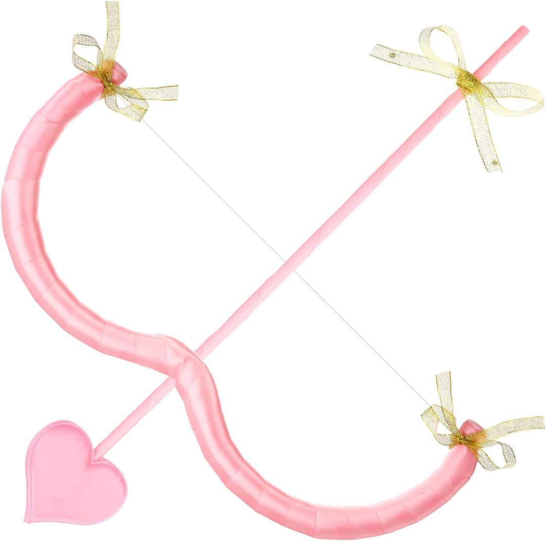 Leitee Cupid Bow and Arrow Set Cupid Costume Accessories Women Cosplay Supply for Party Cos Adult (Pink)