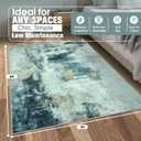 4x6 Area Rugs for Living Room Rug Washable: Abstract Rug for Dining Room Bedroom Carpet Non Slip 4 by 6 Indoor Modern Nursery Home Office Teal Grey Gold
