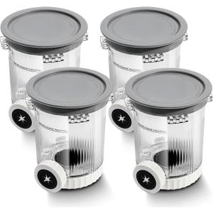 4 Pack Swirl Ice Creami Makers Pints and Lids,NC700 Makers Containers Cups creami accessories Compatible with Ninja Swirl Ice Cream NC700 NC701 Series & Soft Serve Makers,Dishwasher Safe