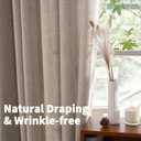 YoungsTex Linen Semi Sheer Curtains 95 Inches Long 2 Panels for Living Room, Textured Floor Length Drapes Light Filtering with Rod Pocket Back Tab for Bedroom, Dark Oatmeal,52 X 95 Inch