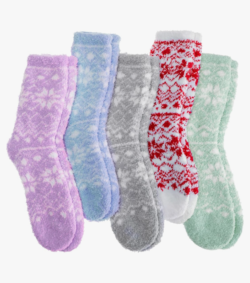 Fuzzy Slipper Socks Thick Fluffy Warm Winter Cozy Plush Soft Sleep Home Socks for Women Men M