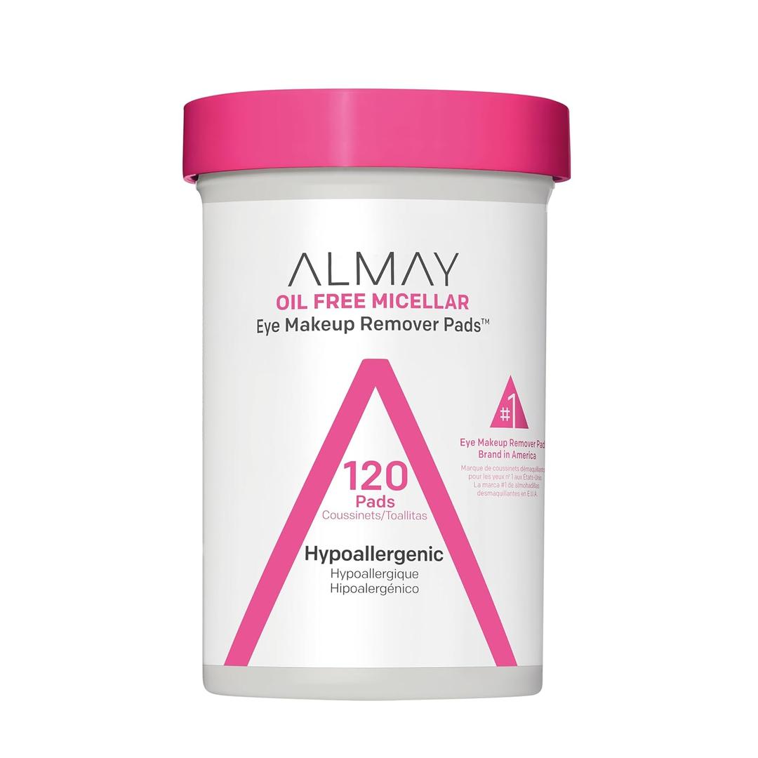 Almay Makeup Remover Pads, Micellar Gentle, Hypoallergenic, Fragrance-Free, Dermatologist & Ophthalmologist Tested, 120 count