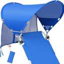 XL Universal Wind-Resistant Chair Umbrella Canopy, Extra Large Foldable UPF 50+ Sun Shade Attachment with Adjustable Clamp, Fits Most Beach, Camping, Lawn, Sports, Zero Gravity Chairs, Wheelchairs