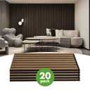 Art3d 12" x 24" Acoustic Wood Slat Wall Panel, 20pcs, 40 sq.ft, Deep Walnut