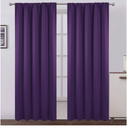 LEMOMO Purple Blackout Curtains/52 x 108 Inch/Set of 2 Panels Rod Pocket Room Darkening Curtains for Bedroom