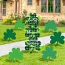 9 PCS St Patricks Day Decorations Outdoor Yard Signs with Matel Stakes - St Patricks Day Yard Decorations Outdoor - Shamrock Decorations for Saint Patricks Day
